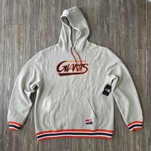 New Era San Francisco Giants Throwback Hoodie Heather Grey Orange Black XL New